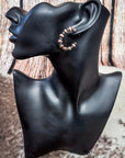 Augusta Beaded Fashion Hoop Earrings - Copper