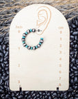 Augusta Beaded Fashion Hoop Earrings - Gray