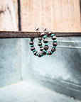 Augusta Beaded Fashion Hoop Earrings - Gray