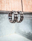 Abilene Metal Bubble Fashion Stud Hoop Earrings