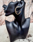 Galveston Metal Bubble Fashion Stud Hoop Earrings - Gold