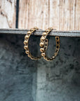 Galveston Metal Bubble Fashion Stud Hoop Earrings - Gold