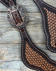 Two Tone Foxtail Copper Dot Spur Straps  