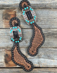 Copper Dot Honeycomb Turquoise, Clear Spur Straps 