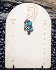 The Thunderbolt Studs – Checker & Aqua Stone Fashion Earrings