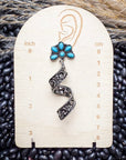 The Desert Bloom Spirals – Filigree & Aqua Flower Fashion Earrings