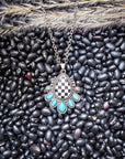The Rodeo Queen Necklace – Checker Teardrop & Concho  Fashion Pendant
