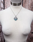 The Rodeo Queen Necklace – Checker Teardrop & Concho  Fashion Pendant