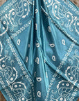 35X35"  Blue & White Paisley Wild Rag / Scarf WR3414