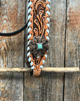 Whipstitch Copper Turquoise  Browband / One Ear Tack Set 