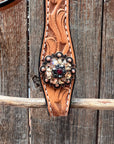 Floral Tooled V-Brow Headstall / Bridle 