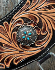 Floral Tripping Turquoise and Clear Collar 
