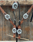 Rose Silver and Clear One Ear/ Breastcollar Tack Set 