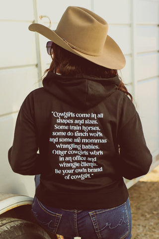 BE YOUR OWN BRAND OF COWGIRL CROPPED HOODIE