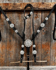 Black Floral Bright Clear Browband / One Ear Tack Set 