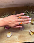 Orange Spiny Oyster Sterling Silver Ring – Size 7 or 10