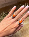 Orange Spiny Oyster Sterling Silver Ring – Size 7 or 10