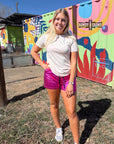 Pink Metallic Shorts