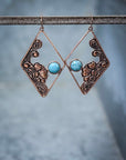 Magnolia Dangle Fashion Earrings - Copper