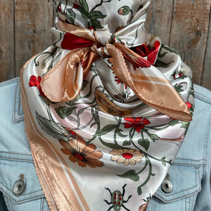 Peach and Cream Tulips and Lilies Wild Rag/Scarf