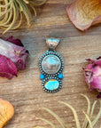 Golden Hills & Kingman Turquoise Pendant with Buffalo Coin