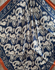 35X35" Navy and Rust Floral Paisley Wild Rag / Scarf WR3386