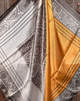 35X35" Soft Grey and Gold Paisley Wild Rag / Scarf WR3389