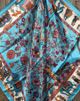 35X35"  Aqua Floral Wild Rag / Scarf WR911