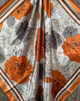 35X35"  Burnt Orange and Brown Roses Wild Rag / Scarf WR3394