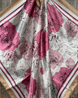 35X35"  Pink Roses Wild Rag / Scarf WR3397