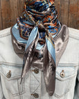 35X35"  Blue and Grey Safari Wild Rag / Scarf WR3399