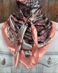 35X35"  Pink and White Safari Wild Rag / Scarf WR3425