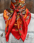 35X35"  Red and Orange Safari Wild Rag / Scarf WR3423