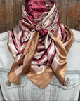 35X35"  Pink Roses Wild Rag / Scarf WR3397