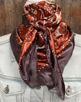 35X35" Rust and Brown Floral Paisley Wild Rag / Scarf WR3384