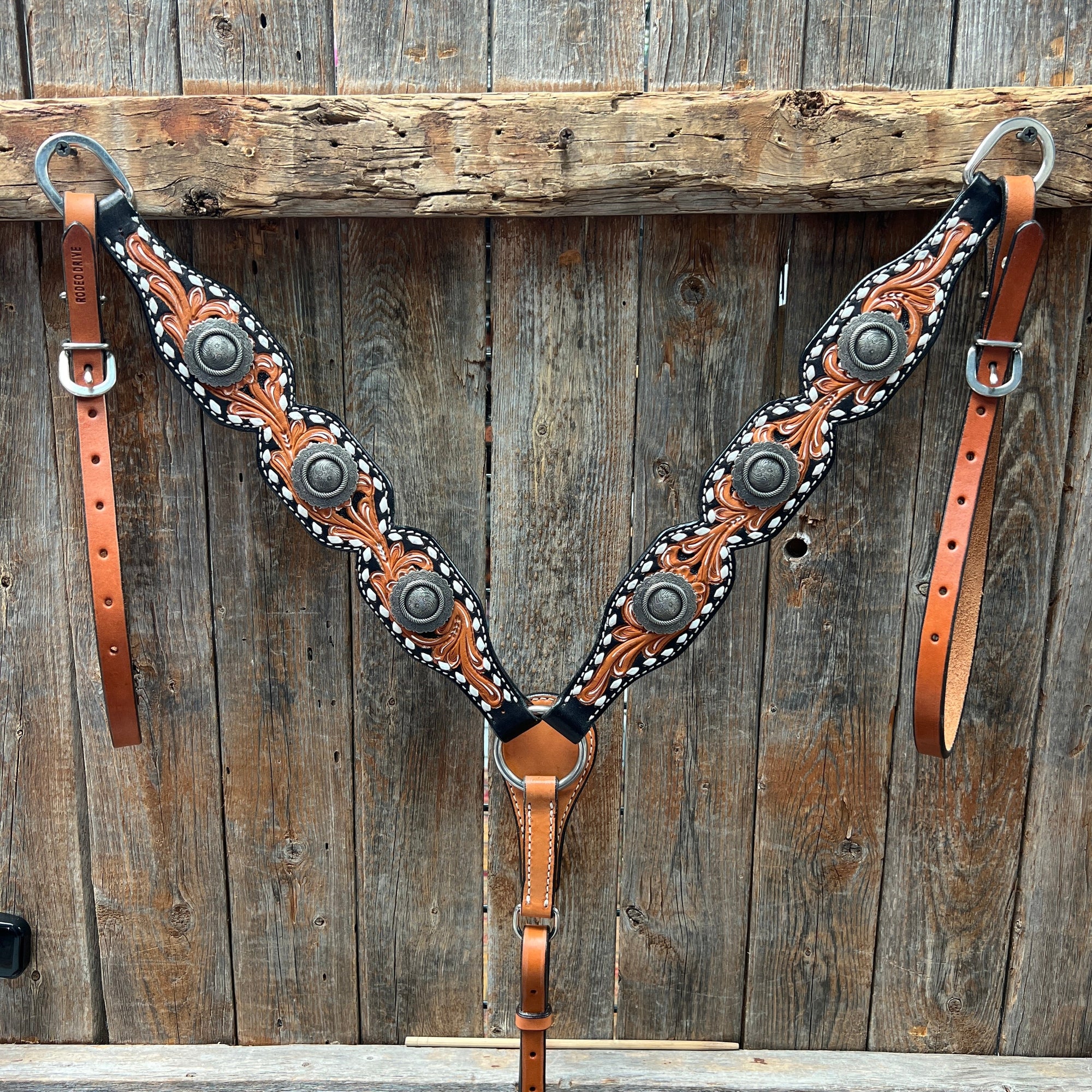 Classic Antique Silver Browband/One Ear Tack Set  