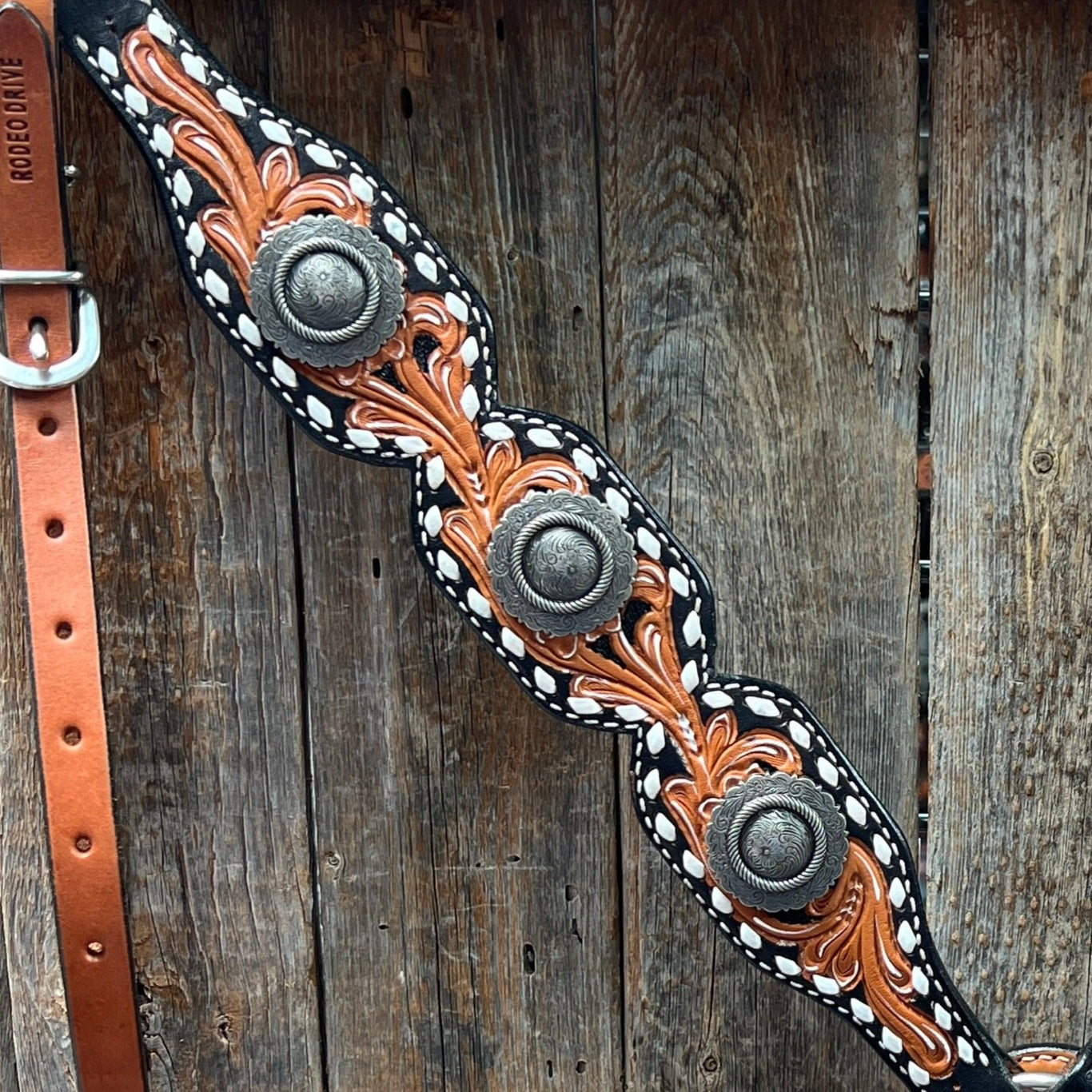 Classic Antique Silver Browband/One Ear Tack Set  
