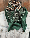 35X35" Green Animal Print Wild Rag / Scarf WR3387