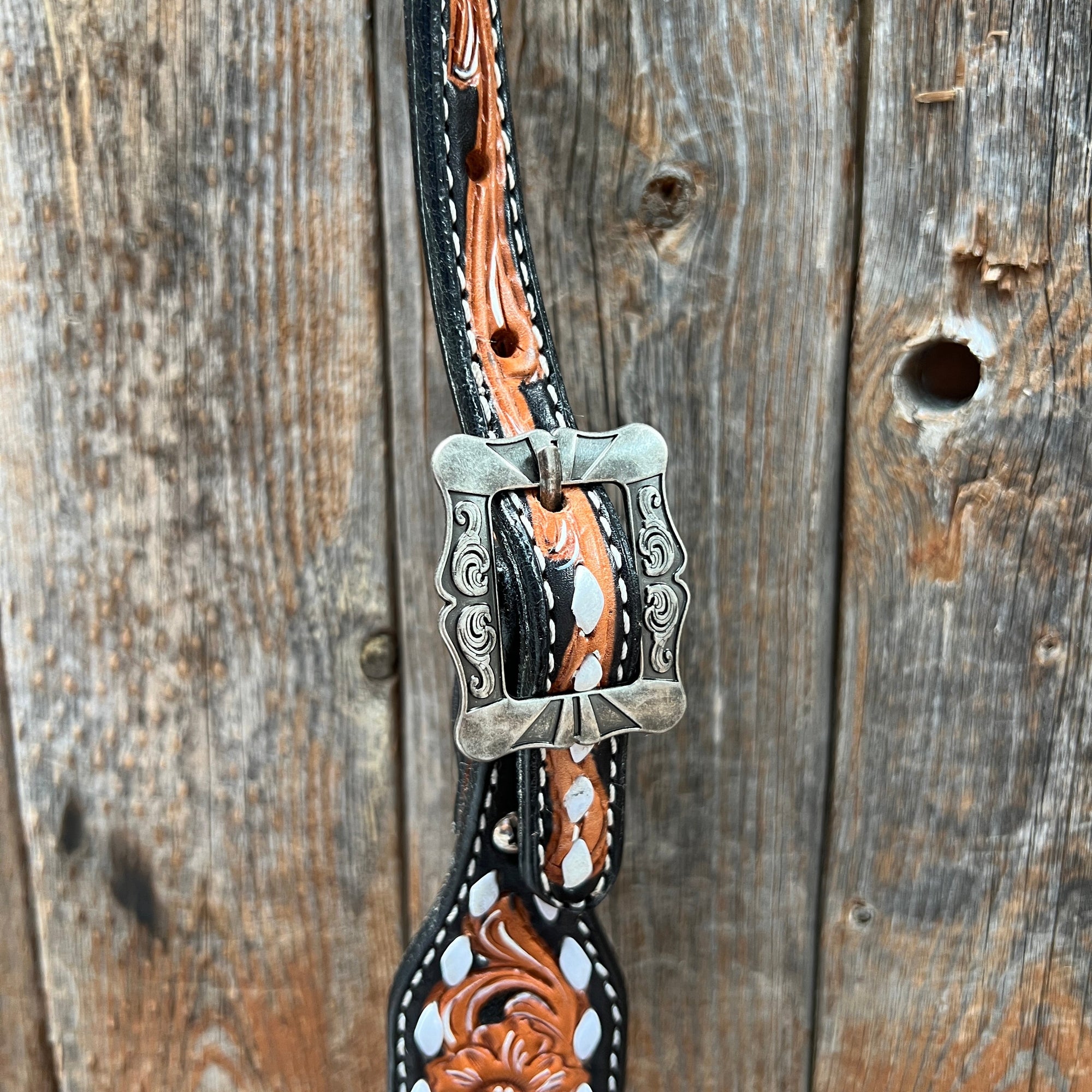 Classic Antique Silver Browband/One Ear Tack Set  