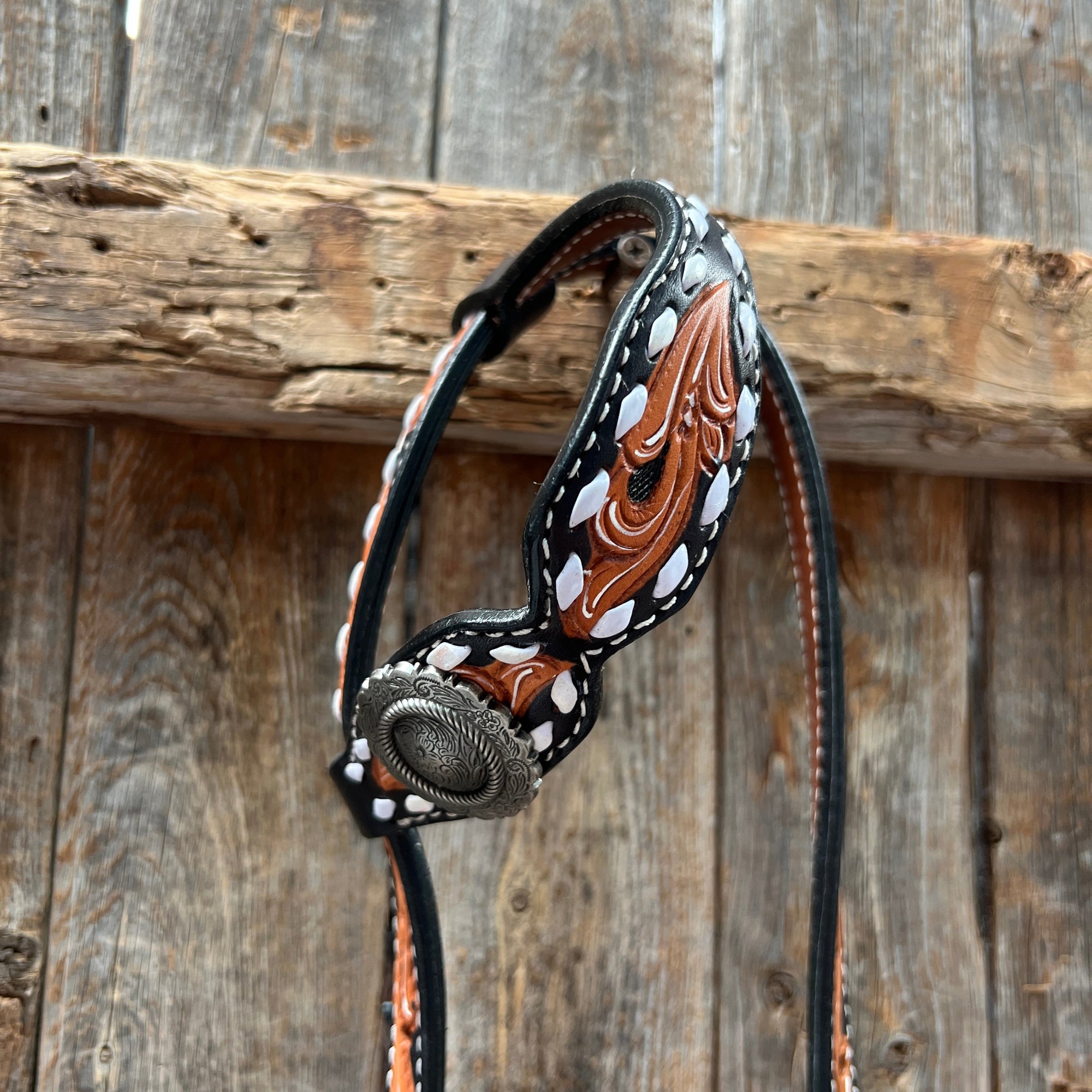 Classic Antique Silver Browband/One Ear Tack Set  