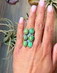 Green Turquoise Sterling Silver Cluster Ring – Size 6