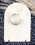 Nova Stud Fashion Hoop Earring - Silver/Pink