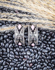 Nova Stud Fashion Hoop Earring - Silver/Pink