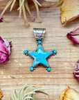 Sterling Silver Star-Shaped Kingman Turquoise Pendant