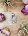 Sterling Silver Horseshoe Pendant with Pink Conch