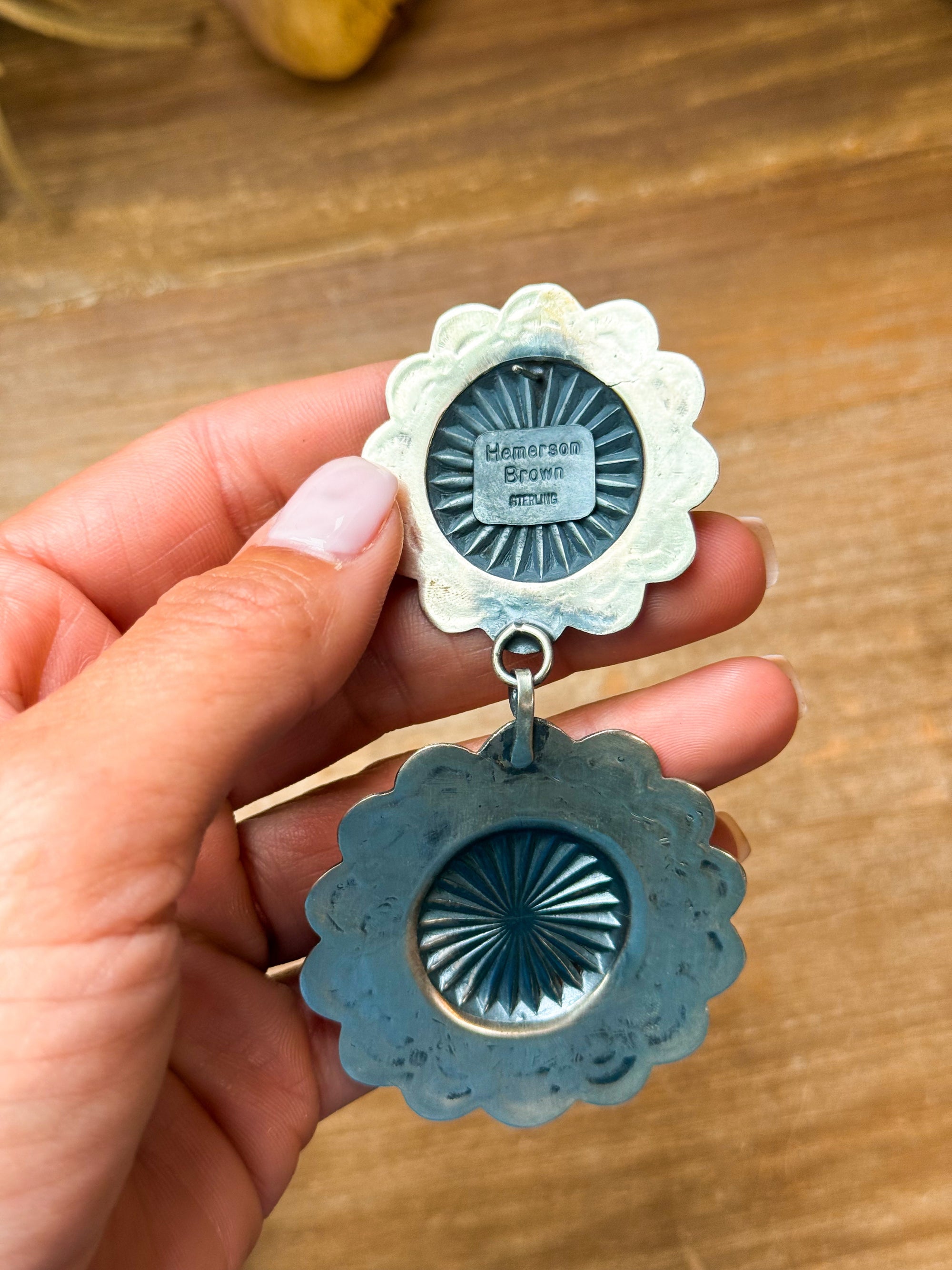 Sterling Silver Coral Jewelry Set – Native Made by Emerson Brown – Cuff, Adjustable Ring &amp; Dangle Earrings