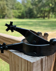 AJ Tack Men's Black Bull Riding Spurs