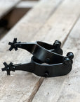 AJ Tack Men's Black Bull Riding Spurs