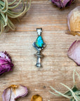 Sterling Silver Sonoran Gold Turquoise Blossom Pendant