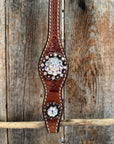 Medium Oil Basketweave AB Browband/One Ear Tack Set  